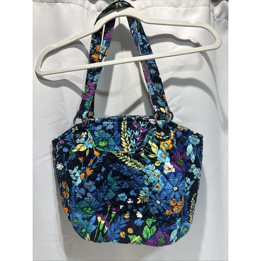 Vera Bradley Glenna Satchel Bag In Midnight Blues Pockets Shoulder Bag